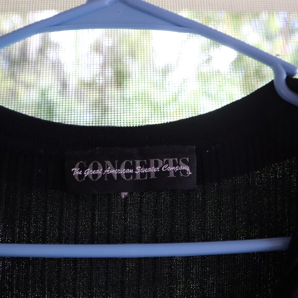 <👽 3/20$>CONCEPTS Ribbed Sweater-Knit Crop Top black size M - Picture 4 of 5